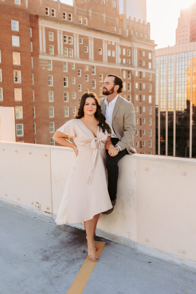 rooftop engagement session in Oklahoma City