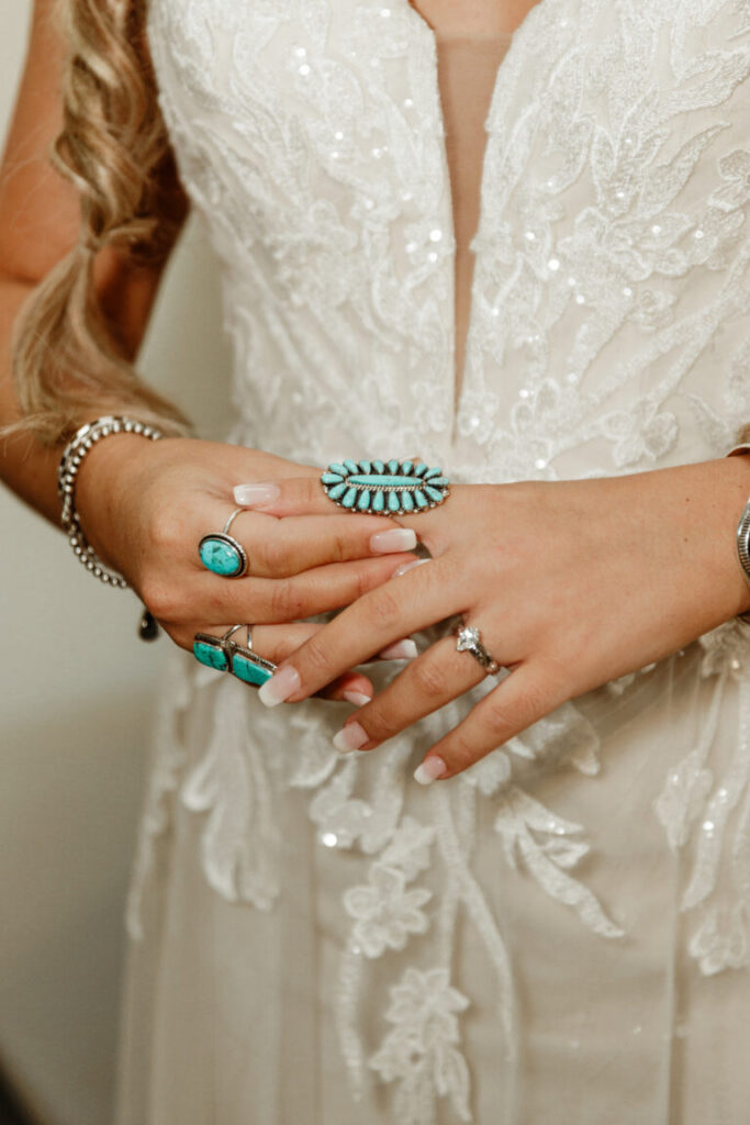 Oklahoma city wedding photographer showing turquoise ring details