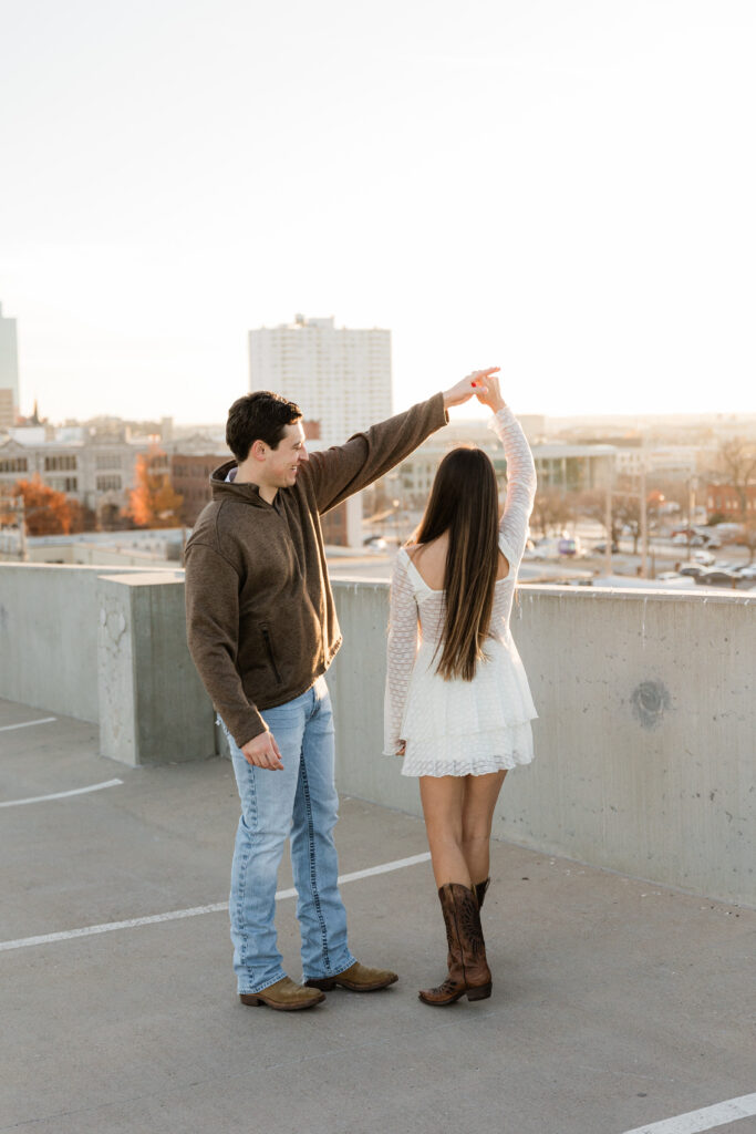 Oklahoma City Engagement Pictures | Rooftop Bar | Oklahoma City photographer