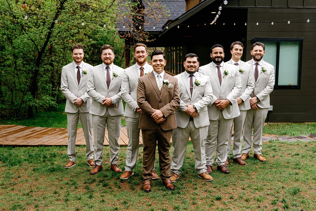 The groomsmen at a wedding in OKC at merrick Hollow