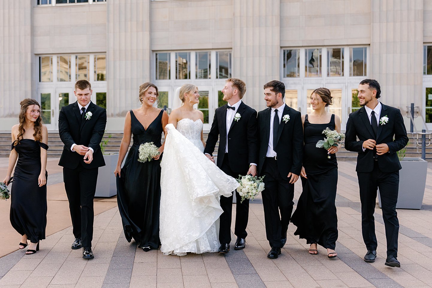 bridal party at the civic center music hall an oklahome city wedding venue
