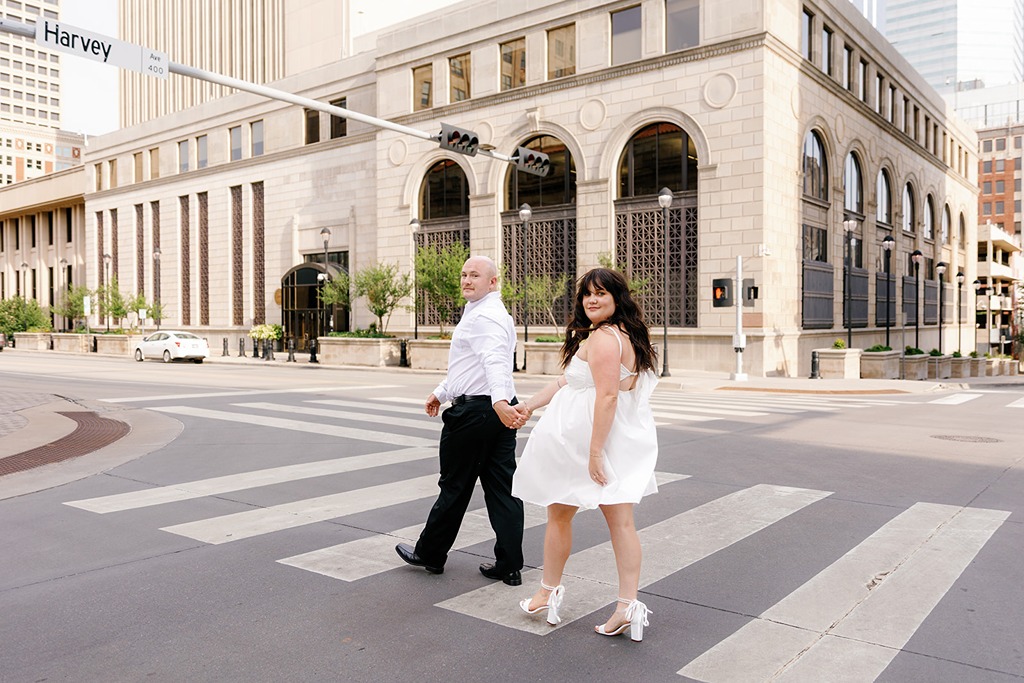 Urban engagement photography in downtown OKC by okc engagement photographer