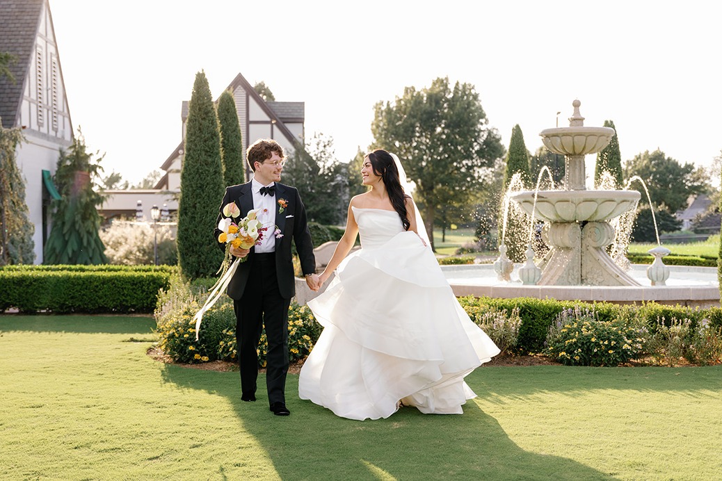 a bride and groom at their wedding planned by embellished weddings a wedding planner in Oklahoma