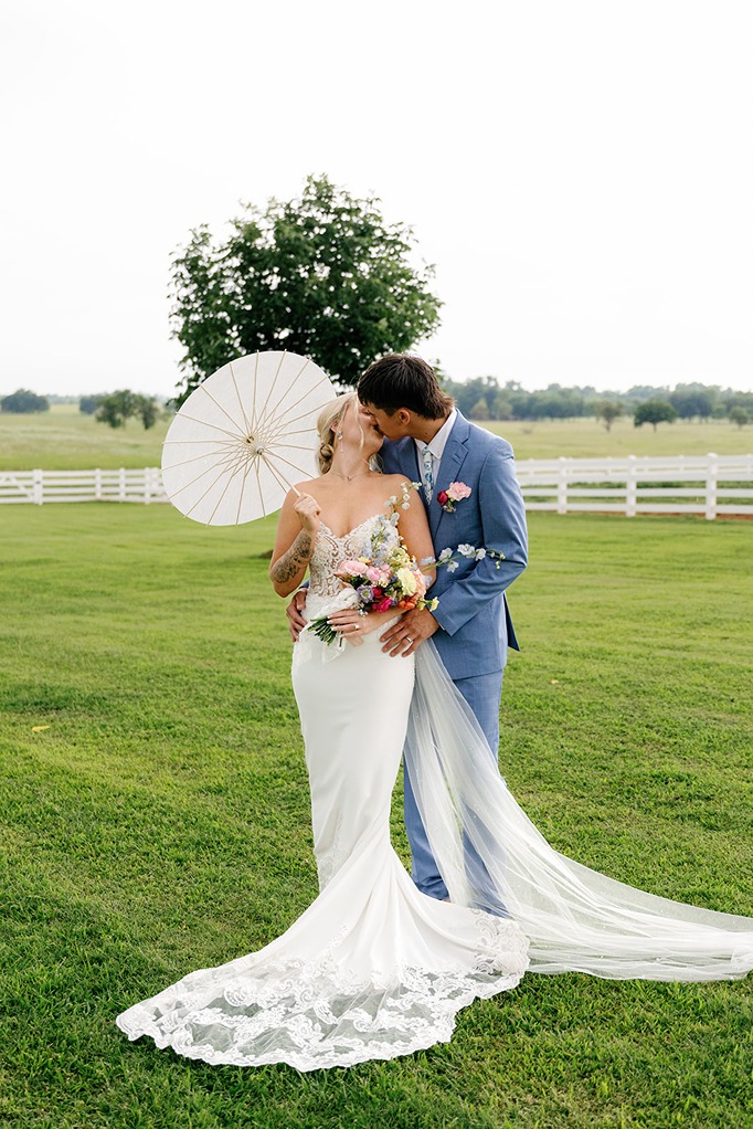 a bride and groom at their wedding planned by mastered moments a wedding planner in oklahoma